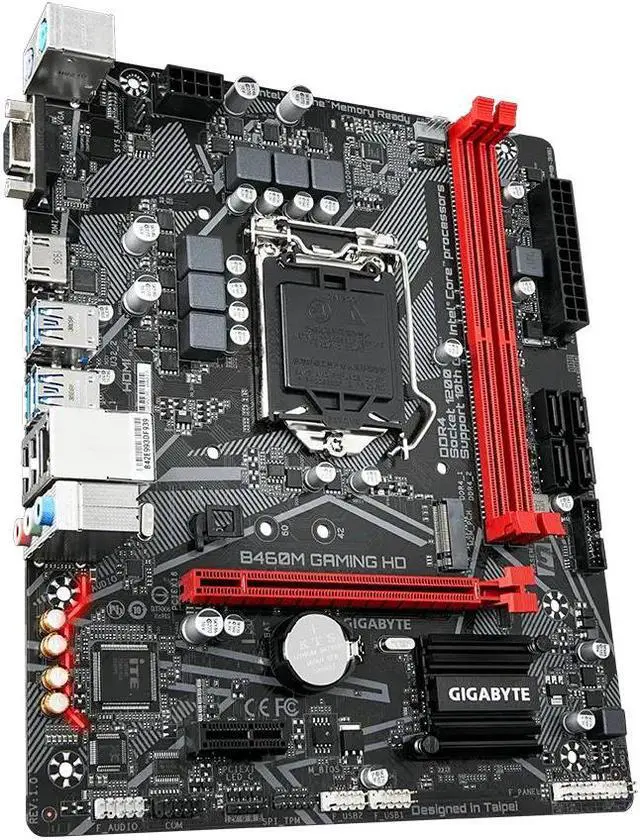 Alt view image 3 of 4 - GIGABYTE B460M Gaming HD Motherboard with GIGABYTE 8118 Gaming LAN, PCIe Gen3 x4 M.2, Anti-Sulfur Resistor, Smart Fan 5