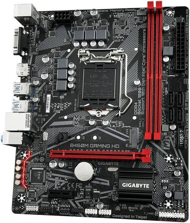 Main image of GIGABYTE B460M Gaming HD Motherboard with GIGABYTE 8118 Gaming LAN, PCIe Gen3 x4 M.2, Anti-Sulfur Resistor, Smart Fan 5
