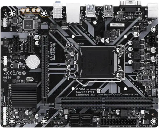 Alt view image 3 of 4 - GIGABYTE H310M S2 motherboard with GIGABYTE 8118 Gaming LAN, Anti-Sulfur Resistor, Smart Fan5, CEC 2019 ready