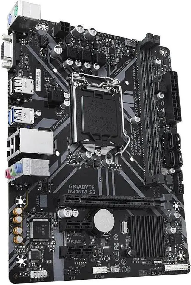 Alt view image 2 of 4 - GIGABYTE H310M S2 motherboard with GIGABYTE 8118 Gaming LAN, Anti-Sulfur Resistor, Smart Fan5, CEC 2019 ready
