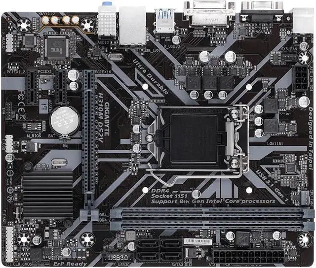 Alt view image 3 of 4 - GIGABYTE H310M DS2V motherboard with GIGABYTE 8118 Gaming LAN, Anti-Sulfur Resistor, Smart Fan 5, CEC 2019 ready