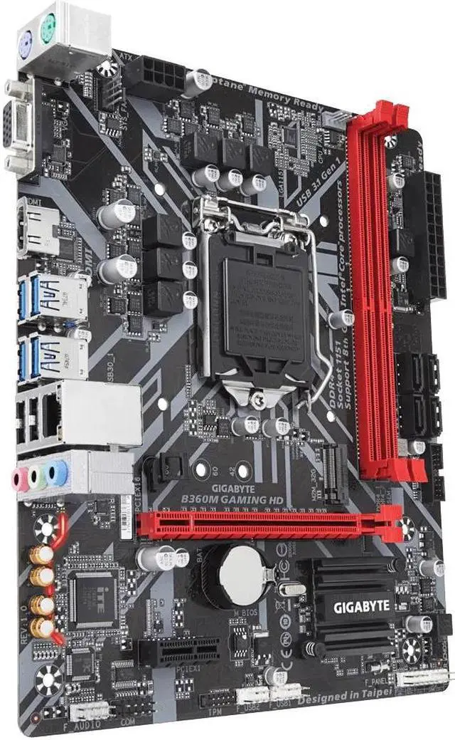 Alt view image 2 of 4 - GIGABYTE B360M GAMING HD motherboard with GIGABYTE 8118 Gaming LAN, PCIe Gen3 x4 M.2, Anti-Sulfur Resistor, Smart Fan 5, CEC 2019 ready