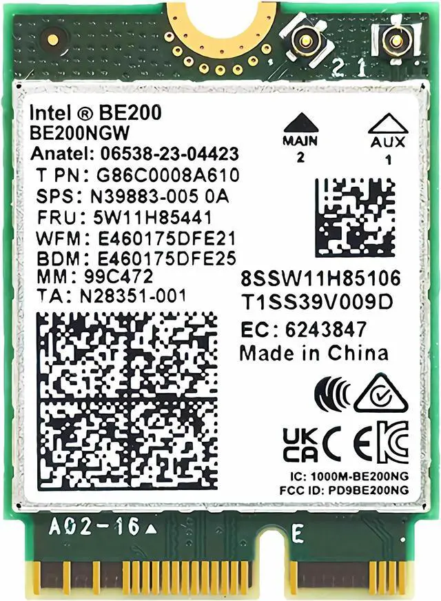 Main image of WiFi 7 BE200 NGW Wireless Card, Tri-Band 6GHz/5GHz/2.4GHz M.2 NGFF Bluetooth 5.4, Support Windows 10/11(64 bit)/Linux, Not Support AMD. (Single Card)