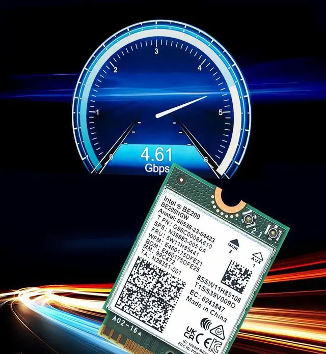 Alt view image 4 of 7 - WiFi 7 BE200 NGW Wireless Card, Tri-Band 6GHz/5GHz/2.4GHz M.2 NGFF Bluetooth 5.4, Support Windows 10/11(64 bit)/Linux, Not Support AMD. (Single Card)