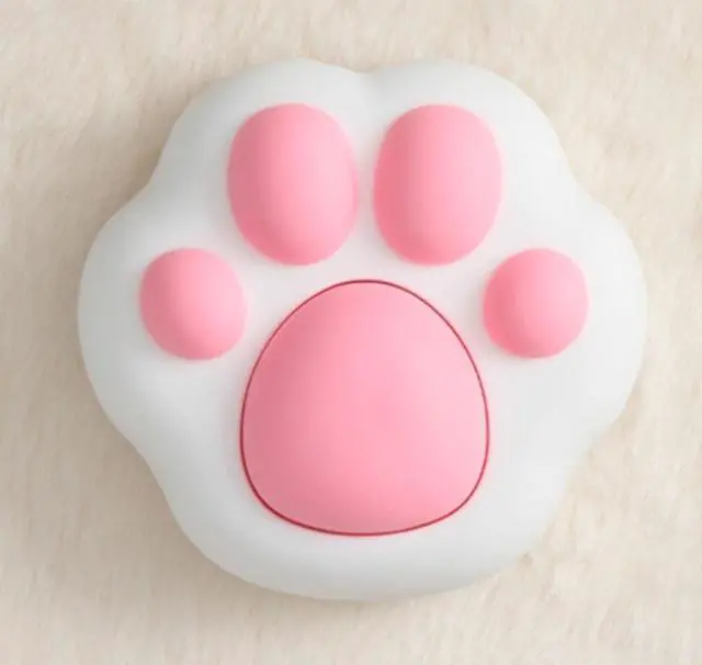 Main image of Wireless Desktop Power Button for PC(Laptop is not compatible), Pink Cute Cat Button White, PVC Elastic Silicone Material