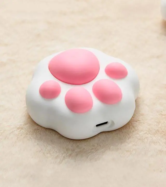 Alt view image 4 of 7 - Wireless Desktop Power Button for PC(Laptop is not compatible), Pink Cute Cat Button White, PVC Elastic Silicone Material