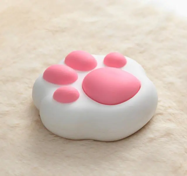 Alt view image 3 of 7 - Wireless Desktop Power Button for PC(Laptop is not compatible), Pink Cute Cat Button White, PVC Elastic Silicone Material