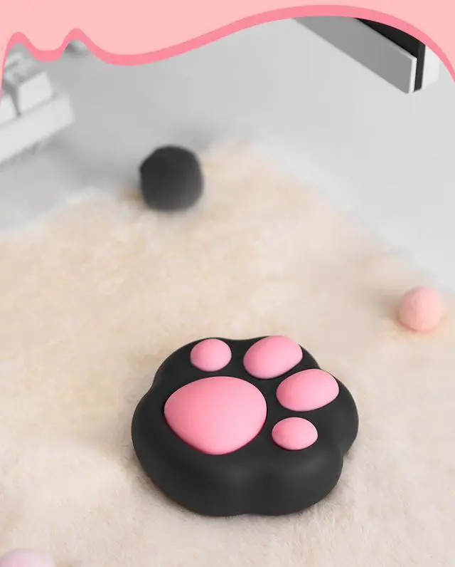 Alt view image 2 of 5 - Wireless Desktop Power Button for PC(Laptop is not compatible), Pink Cute Cat Button Black, PVC Elastic Silicone Material