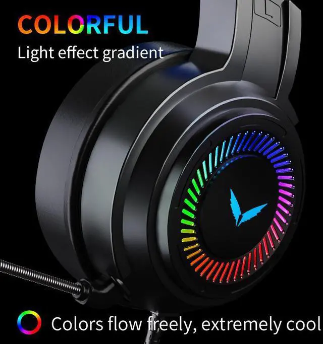 Alt view image 4 of 5 - Gaming Headset for PS4/PS5/PC/Xbox/Nintendo Switch, Xbox One Headset with AI Stereo Microphone Sound, Computer Headset with 3.5mm Jack & 7 colors