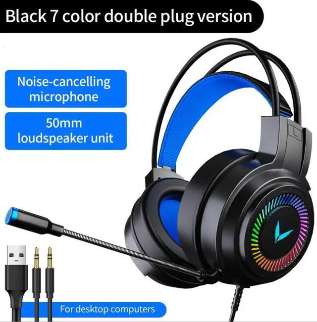 Main image of Gaming Headset for PS4/PS5/PC/Xbox/Nintendo Switch, Xbox One Headset with AI Stereo Microphone Sound, Computer Headset with 3.5mm Jack & 7 colors