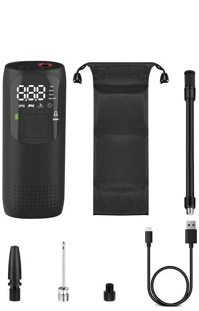 Alt view image 7 of 7 - CORN Portable Air Compressor Cordless Tire Inflator, 150PSI Bike Pump with Gauge Fits Car/Bicycle/Motorcycle Tires and Balls, Basketball Pump, Compresor de Aire para Carro, 4000mAh Battery, Auto Stop