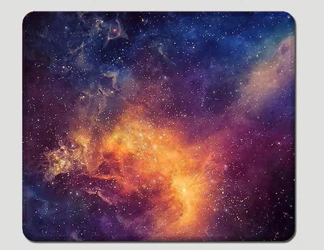 Main image of Corn Gaming Mouse Pad, Square Outer Space Theme Anti-Slip Rubber Mousepad with Stitched Edge for Office Laptop Computer PC Men Women Kids, Custom Pattern, 10.2 x 8.3 in, Mysterious Galaxy Design