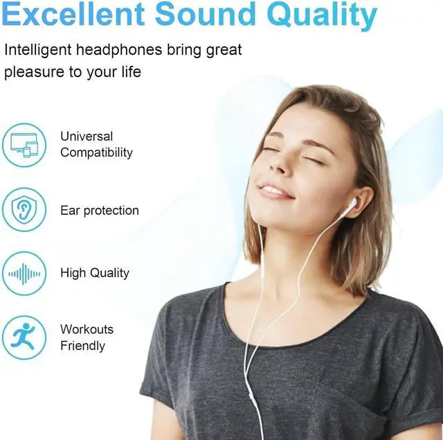 Alt view image 5 of 7 - 2 Pack USB C Headphones for iPhone 15 Earbuds Type C Wired Earphones with Mic & Remote Control Noise Cancelling for iPhone 16 pro, iPad Pro, Galaxy S23/S22/S21/S20/Ultra Note 10/20, Pixel 7/6/6a/5/4