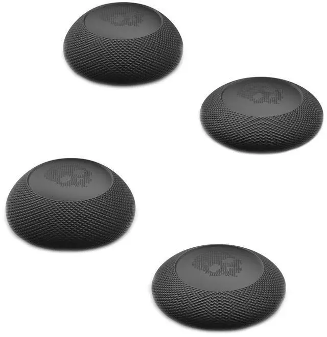 Main image of Skull & Co. Convex Thumb Grips Set: Skin, CQC Joystick Cap Analog Stick Cap for Nintendo Switch Pro Controller & PS5 / PS4 / Slim/Pro Controller- Black, 2 Pairs (4pcs)
