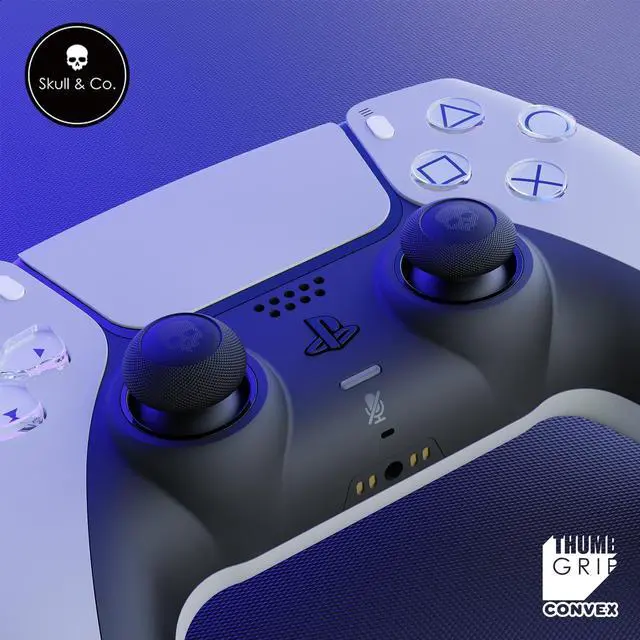 Alt view image 3 of 7 - Skull & Co. Convex Thumb Grips Set: Skin, CQC Joystick Cap Analog Stick Cap for Nintendo Switch Pro Controller & PS5 / PS4 / Slim/Pro Controller- Black, 2 Pairs (4pcs)