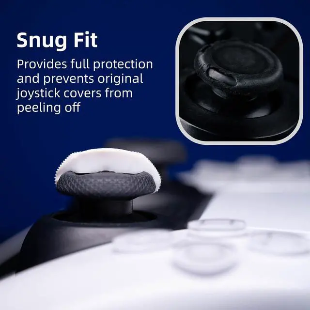 Alt view image 6 of 7 - Skull & Co. Convex Thumb Grips Set: Skin, CQC Joystick Cap Analog Stick Cap for Nintendo Switch Pro Controller & PS5 / PS4 / Slim/Pro Controller- 2 Pairs (4pcs) Yellow