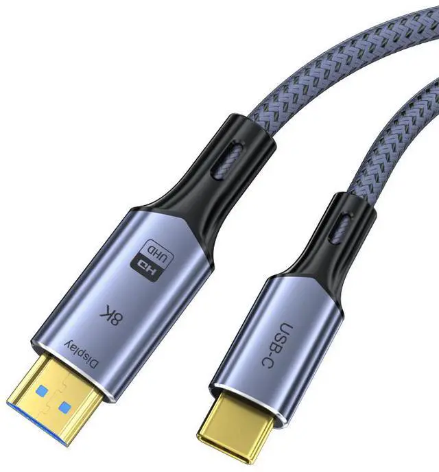 Main image of CORN USB C to HDMI 2.1 8K Cable(8K@60Hz,4K@144Hz,2K@240Hz), Type-C to HDMI Cord, [Thunderbolt 3/4 Compatible] 48Gbps/HDCP2.3/HDR for iPhone 15,MacBook Pro/Air,iPad Pro,Surface,Dell,HP (3.3FT/1m)
