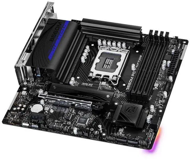 Alt view image 3 of 5 - ASROCK B660M PG Riptide Intel B660 128G DDR4 PCIe 4.0 x16, Support 12 Intel Desktop CPU Motherboard Socket LGA 1700