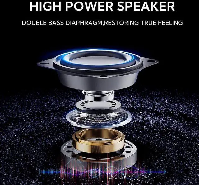 Alt view image 2 of 6 - Computer Speakers, Gaming Desktop Speakers with Color Backlit, 6W USB Powered Volume Control Speakers, 2.0 Stereo Laptop Speaker, Bluetooth&USB Audio for PC, Monitor, Mac, Tablet, Phone