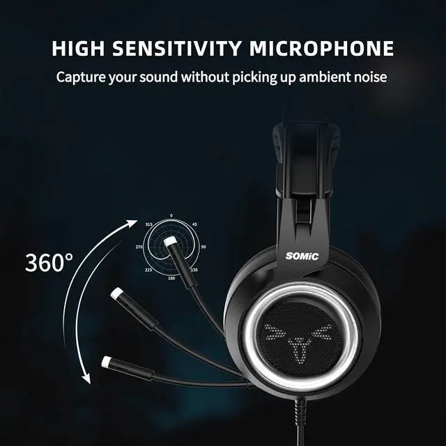 Alt view image 2 of 7 - Corn Stereo Gaming Headset with Mic for PS4, PS5, Xbox One, PC, Mobile Phone, 3.5MM Sound Detachable Cat Ear Headphones Lightweight Self-Adjusting Over Ear Office Headphones G951S Black