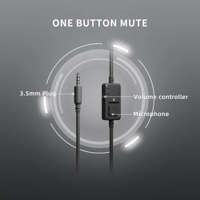 Alt view image 3 of 7 - Corn Stereo Gaming Headset with Mic for PS4, PS5, Xbox One, PC, Mobile Phone, 3.5MM Sound Detachable Cat Ear Headphones Lightweight Self-Adjusting Over Ear Office Headphones G951S Black