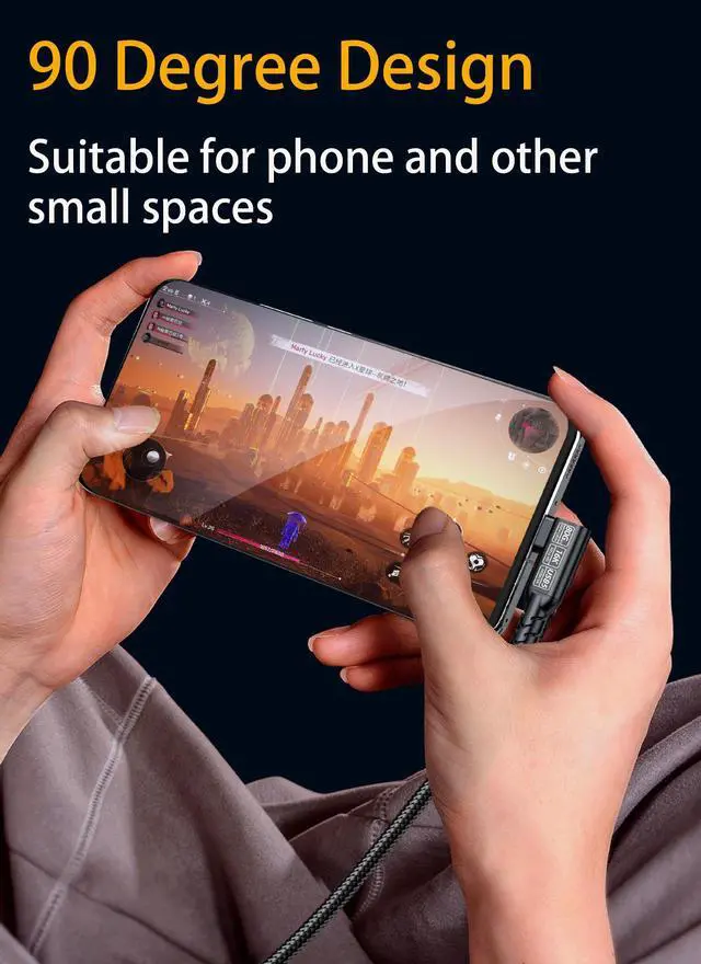 Alt view image 3 of 7 - 90 Degrees 80 Gbps Data Transfer,Short USB 5 Cable, Supports 16K/Dual8K HD Display, 240W Charging USB c to USB c Monitor Cable, Compatible with Thunderbolt 5, Thunderbolt 4,Right Angle