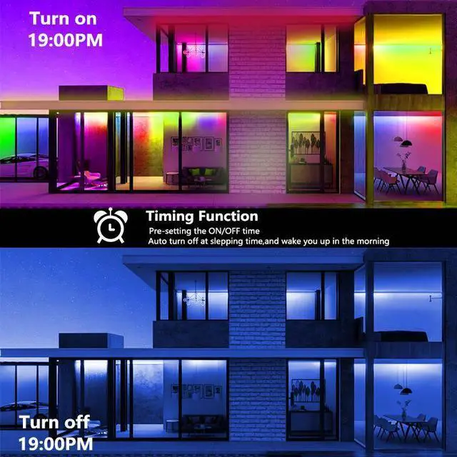 Alt view image 3 of 7 - RGBIC LED Strip Lights, 32.8ft Smart LED Lights for Bedroom, Bluetooth LED lights APP Control, DIY Multiple Colors on One Line, Color Changing LED Strip Lighting Music Sync, Party Decor