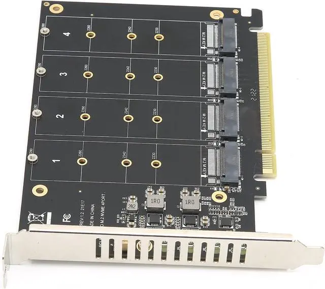 Alt view image 5 of 6 - M.2 PCIE Adapter Card, 4 Port M.2 NVMe SSD to PCIE X16 M Key Hard Drive Converter Reader Expansion Card PC Internal Expansion Card Pcie Nvme Adapter