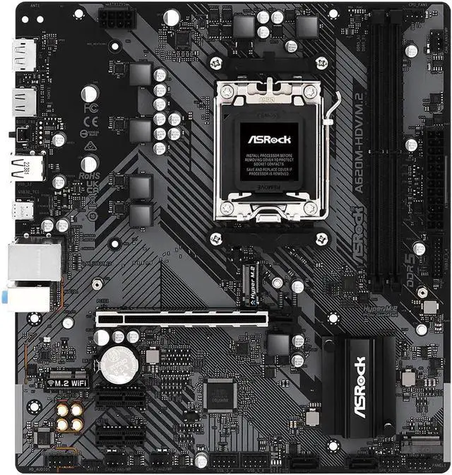 Main image of ASRock A620M-HDV/M.2 AM5 Micro ATX Motherboard, supports up to 65W  AM5 Ryzen 7000 Series Processors