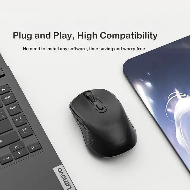 Alt view image 6 of 7 - 2.4GHz Full Size Wireless Keyboard and Mouse Combo, Ergonomic Design Compatible with Windows and Linux, 800/1200/1600 DPI - Plug and Play