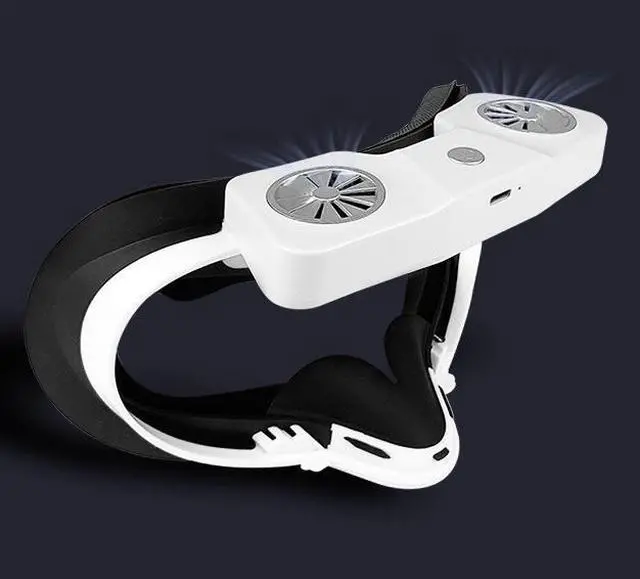 Alt view image 5 of 6 - Fan for Oculus Quest 2 Fan Cooler for Oculus Quest 2 Cooling Fan Anti Fog, Accessories for VR Oculus Quest 2, With SweatProof PU Face Cover Pad/Facial Interface/Nose Pad, Double Cooling Fan System