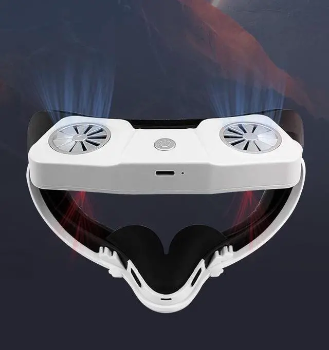 Alt view image 6 of 6 - Fan for Oculus Quest 2 Fan Cooler for Oculus Quest 2 Cooling Fan Anti Fog, Accessories for VR Oculus Quest 2, With SweatProof PU Face Cover Pad/Facial Interface/Nose Pad, Double Cooling Fan System