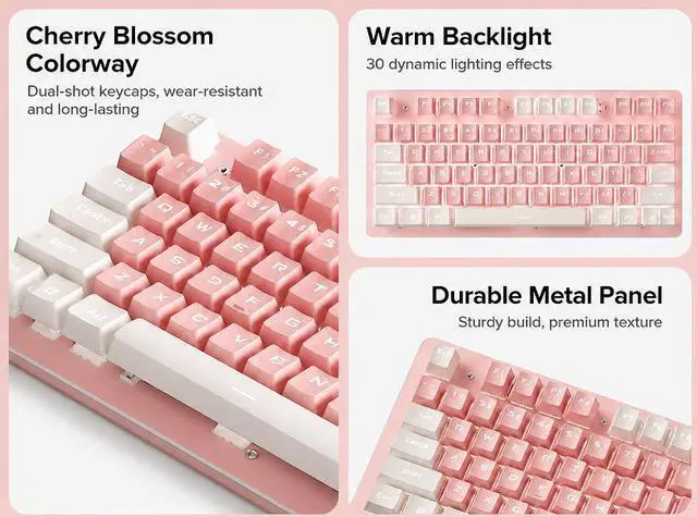 Alt view image 2 of 4 - CORN 104 keys NKRO Ergonomic Design, Cool Exterior USB Wired 104Keys Pink Mechanical Keyboard, White Backlit - Pink Panel (Red Switch)