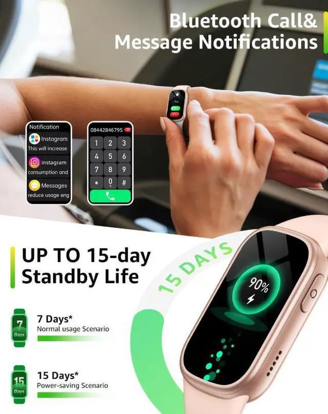 Alt view image 3 of 6 - Fitness Tracker HR, Activity Tracker Watch with Heart Rate Monitor, Waterproof Smart Fitness Band with Step Counter, Pedometer Watch for Kids Women and Men-Black