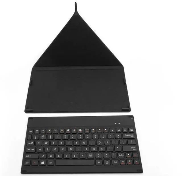 Main image of Bluetooth Keyboard with Premium Leather Cover Stand, Ultra-Slim Portable Mini Wireless Keyboard Suitable for iPad Pro Apple iPhone Tablets Window Android- Black for 9.7-11 inch
