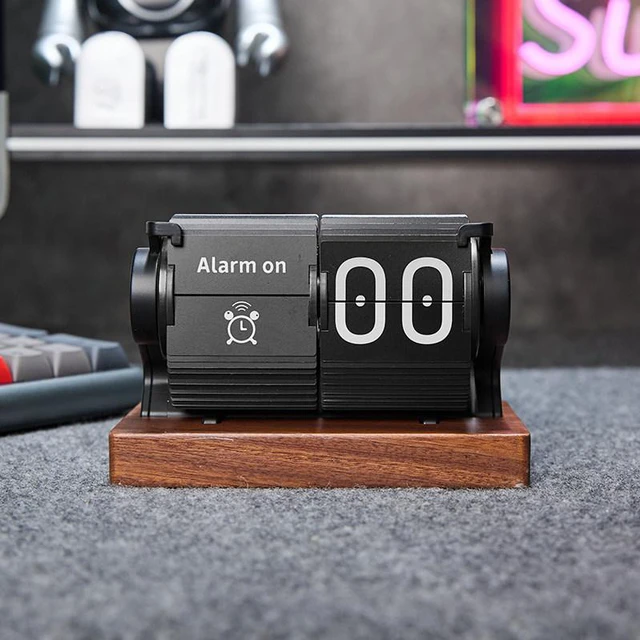 Alt view image 2 of 7 - Desktop Time Management Clock, Creative Desk Decoration, Smart Multi-functional Alarm Clock, Automatic Time Synchronization and Page Turning Clock