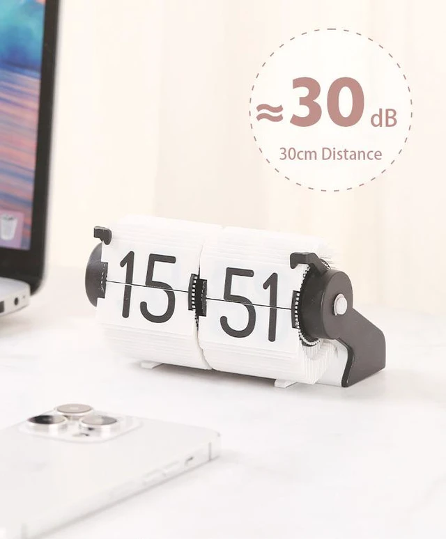 Alt view image 4 of 7 - Desktop Time Management Clock, Creative Desk Decoration, Smart Multi-functional Alarm Clock, Automatic Time Synchronization and Page Turning Clock