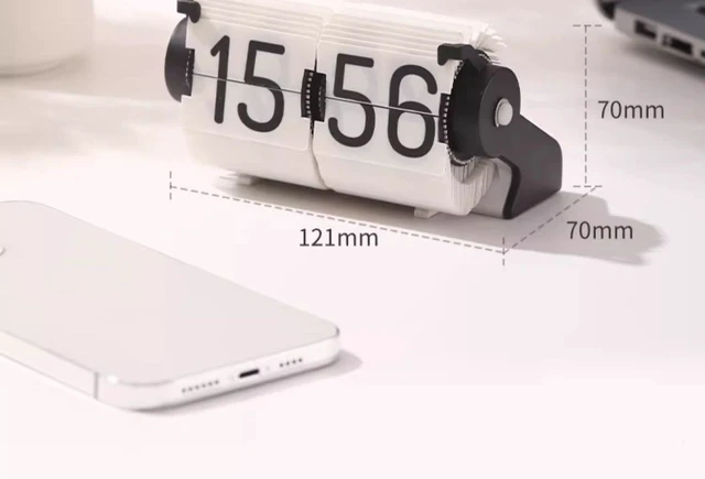 Alt view image 7 of 7 - Desktop Time Management Clock, Creative Desk Decoration, Smart Multi-functional Alarm Clock, Automatic Time Synchronization and Page Turning Clock