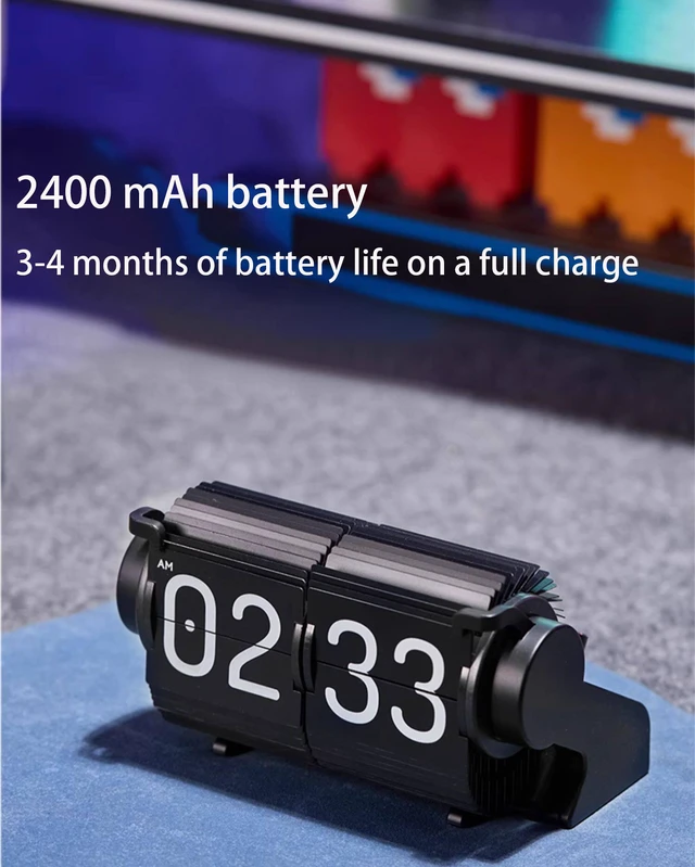 Alt view image 3 of 7 - Desktop Time Management Clock, Creative Desk Decoration, Smart Multi-functional Alarm Clock, Automatic Time Synchronization and Page Turning Clock