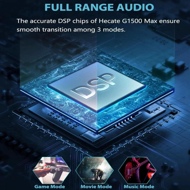 Alt view image 4 of 7 - G1500 MAX 2.1 Computer Speakers System, 60W Hecate Gaming Speakers with Subwoofer Line Out, RGB Light, Bluetooth 5.3, USB, Type-C, 3.5mm AUX Input, Black