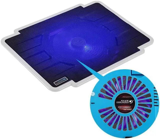 Alt view image 6 of 7 - CORN laptop cooling pad 14-inch 15.6-inch notebook computer radiator LED with 140 mm Configurable Fans White