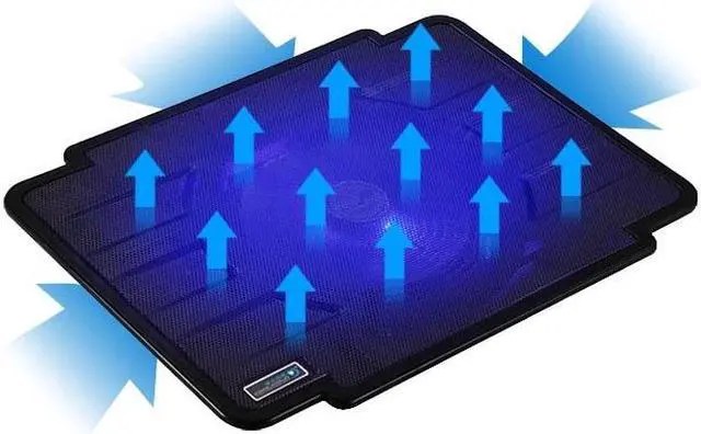 Alt view image 5 of 7 - CORN laptop cooling pad 14-inch 15.6-inch notebook computer radiator LED with 140 mm Configurable Fans White