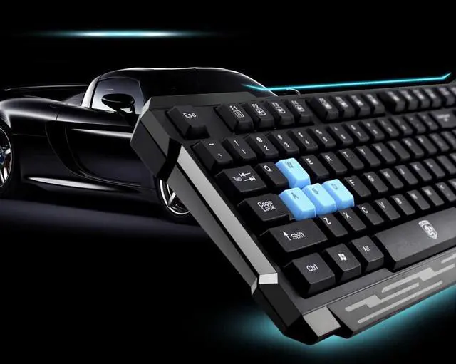 Alt view image 2 of 7 - CORN Black & Blue Multimedia Gaming Keyboard & Mouse With USB RF 2.4GHz Wireless HTPC, Anti-Ghosting Feature, Water-Proof Design, Mute Effect and Mechanical Feel Design, Fully Compatible