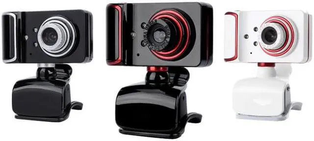 Alt view image 5 of 6 - CORN HD Webcam DZ-SXT-006 with Built-In Noise Canceling Microphone for Desktop Notebook Computer - Black/Red