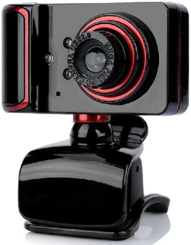 Main image of CORN HD Webcam DZ-SXT-006 with Built-In Noise Canceling Microphone for Desktop Notebook Computer - Black/Red