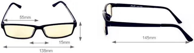 Alt view image 5 of 6 - CORN Optiks YJ-2 Full Rim Advanced Video Gaming Eyewear Glasses with Headset Compatibility and Amber Lens Tint, flexible Beta Memory Polymer. (Orange)