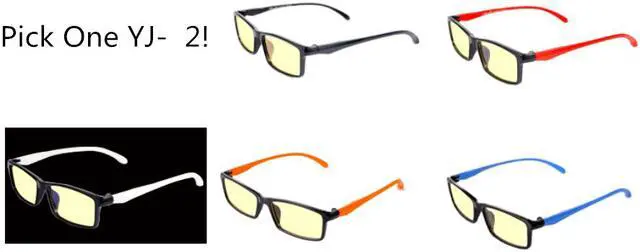 Alt view image 6 of 6 - CORN Optiks YJ-2 Full Rim Advanced Video Gaming Eyewear Glasses with Headset Compatibility and Amber Lens Tint, flexible Beta Memory Polymer. (Orange)