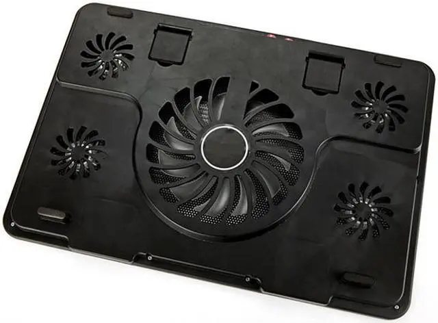 Alt view image 5 of 5 - 5 Fans 2USB Notebook Laptop Computer Cooler, CORN Cooling Rack, Fan Base Plate, Blue LED Strengthen Edition for 14,15.6 ,17 inches - Black