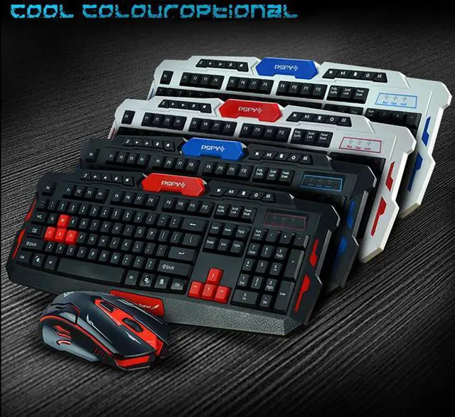 Alt view image 7 of 7 - CORN Multimedia Wireless Gaming Keyboard and Mouse With USB RF 2.4GHz, Anti-Ghosting Feature & WaterProof Design - Black & Blue (Upgraded Version)
