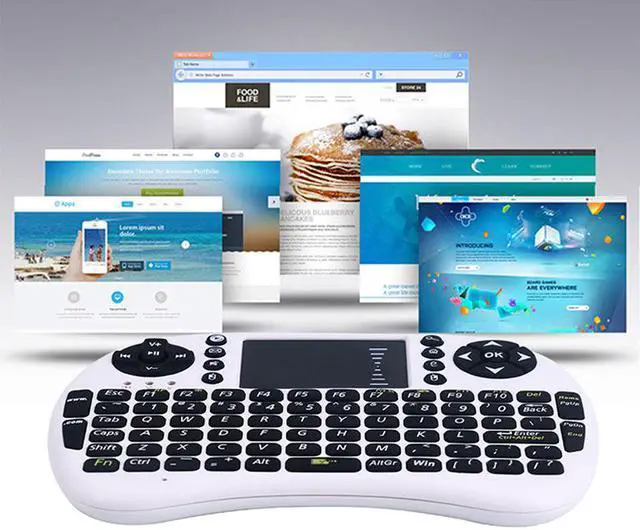Alt view image 6 of 7 - Corn Electronics i8 3 Color LED Backlit Touchpad 2.4G Mini Wireless Keyboard & Mouse Combo Portable Handheld Airfly Mouse For Google Android TV Box, PC, Xbox 360, PS3, HTPC